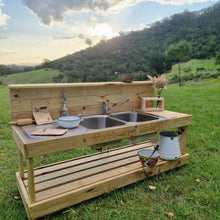 Load image into Gallery viewer, Children's Mud Kitchen ~ Twin Bench ~ Timber Bench