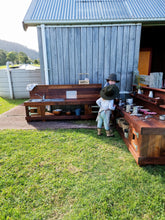 Load image into Gallery viewer, TWO Piece Set Children's Mud Kitchen, Outdoor Play Kitchen, Working Tap, Double Oven Door & Stove Top, Hardwood, Australian Made Educational Resources