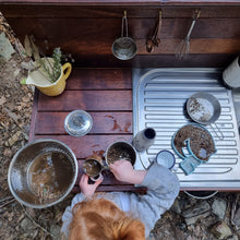 Load image into Gallery viewer, Tall 2m Hardwood Mud Kitchen, Outdoor Play Kitchen, Working Tap, Primary Educational Resource