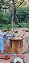 Load image into Gallery viewer, Round Hardwood Outdoor Table
