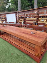 Load image into Gallery viewer, FOUR Piece Hardwood Mud Kitchen Set, High Back Frame, Outdoor Play Kitchen, Working Tap, Double Oven Door & Stove Tops, Hardwood, Australian Made Educational Resources