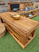 Load image into Gallery viewer, TWO Piece Set Children's Mud Kitchen, Outdoor Play Kitchen, Working Tap, Double Oven Door & Stove Top, Hardwood, Australian Made Educational Resources