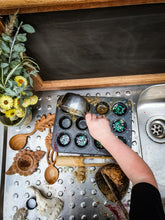 Load image into Gallery viewer, Children's Mud Kitchen, Hardwood Outdoor Play Kitchen, Double Oven Door & Stove Top