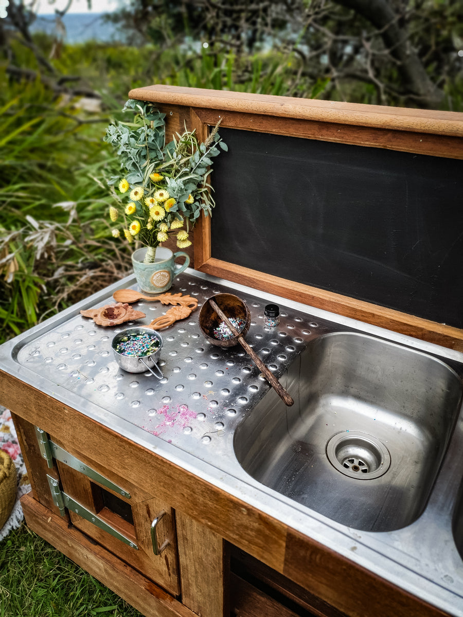 Children's Mud Kitchen, Outdoor Play Kitchen, Double Oven Door