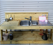 Load image into Gallery viewer, Children's Mud Kitchen ~ Twin Bench ~ Timber Bench