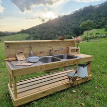 Load image into Gallery viewer, Children&#39;s Mud Kitchen ~ Twin Bench ~ Timber Bench
