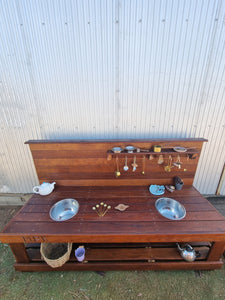 Children's Hardwood Mud Kitchen, Potion Play, Play Bench