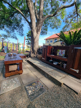 Load image into Gallery viewer, THREE Piece Set Children's Hardwood Mud Kitchen With Bowls, Fridge &amp; Pantry Cupboard, Stove Top Bench &amp; Planter Sand Pit Box, Educational Resources
