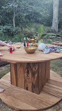 Load image into Gallery viewer, FOUR Piece Hardwood Mud Kitchen Set, Round Table, Outdoor Play Kitchen Set, Double Oven Door &amp; Stove Tops, Hardwood, Australian Made Educational Resources
