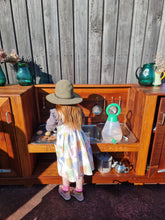 Load image into Gallery viewer, TWO Piece Set Children&#39;s Hardwood Mud Kitchens, Outdoor Play Kitchen, Working Tap, Fridge &amp; Pantry Cupboard, Educational Resource
