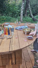 Load image into Gallery viewer, Round Hardwood Outdoor Table
