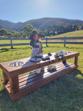Load image into Gallery viewer, Children&#39;s Mud Kitchen, Potion Play Table Hardwood Bench with Stove Top
