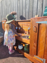 Load image into Gallery viewer, Children&#39;s Hardwood Mud Kitchen, Outdoor Play Kitchen, Fridge &amp; Pantry Cupboard, Educational Resource
