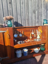 Load image into Gallery viewer, Children&#39;s Hardwood Mud Kitchen, Outdoor Play Kitchen, Fridge &amp; Pantry Cupboard, Educational Resource
