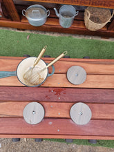 Load image into Gallery viewer, Children&#39;s Mud Kitchen, Potion Play Table Hardwood Bench with Stove Top
