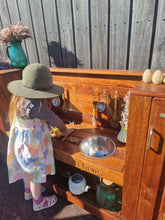 Load image into Gallery viewer, Children&#39;s Hardwood Mud Kitchen, Outdoor Play Kitchen, Fridge &amp; Pantry Cupboard, Educational Resource
