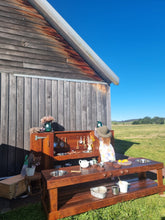 Load image into Gallery viewer, Children&#39;s Mud Kitchen, Potion Play Table Hardwood Bench with Stove Top
