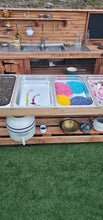 Load image into Gallery viewer, Two Piece Set | Mud Kitchen Plus | Pick And Mix Potion Bench - Outdoor Learning | Forest School | Outdoor Classrooms | Exploratory Play | Imaginative Play | Messy Play
