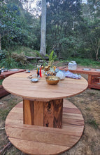 Load image into Gallery viewer, FOUR Piece Hardwood Mud Kitchen Set, Round Table, Outdoor Play Kitchen Set, Double Oven Door &amp; Stove Tops, Hardwood, Australian Made Educational Resources
