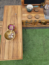 Load image into Gallery viewer, TWO Piece Set Children's Mud Kitchen, Outdoor Play Kitchen, Working Tap, Double Oven Door &amp; Stove Top, Hardwood, Australian Made Educational Resources
