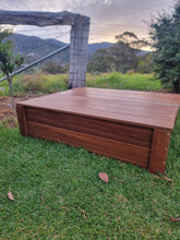 Load image into Gallery viewer, Hardwood Sandpit Planter Box With Mess Deck Lid on Wheels
