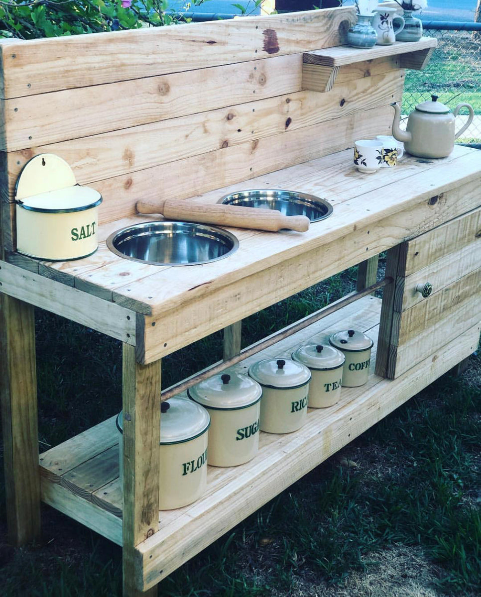 Little Hipster Kitchens Twin Dimity Mud Kitchen – Muddy Play Kitchens