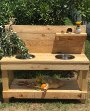 Load image into Gallery viewer, Little Hipster Kitchens Milla + Arlo Mud Kitchen Sanded + Oiled (in pic )
